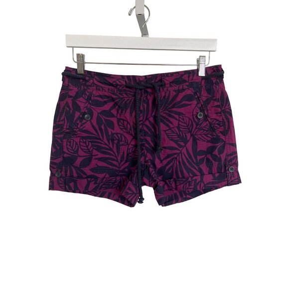 Loft Violet Palm Print Shorts - Picture 1 of 4